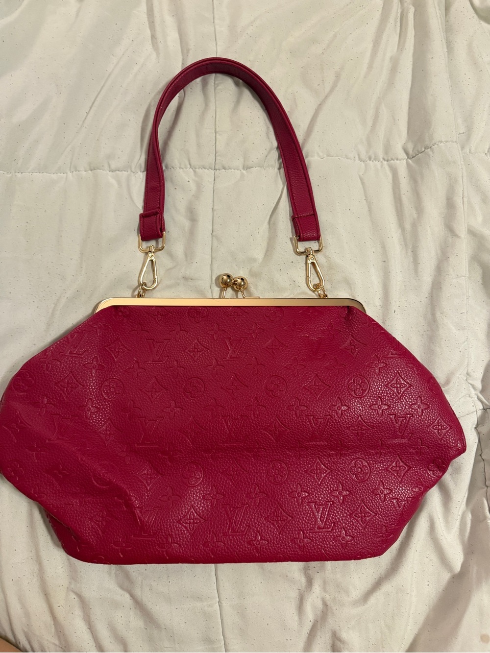 Loui Pink Monogram Frame Top-Handle Bag